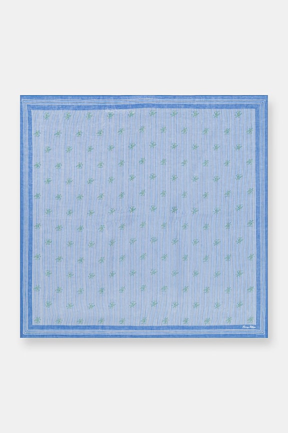 Tommy Hilfiger sciarpa da donna in lino SUMMER blu AW0AW18346