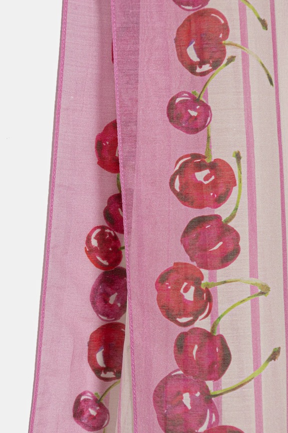 Moschino szal z dodatkiem jedwabiu M3386.03322 różowy SS26