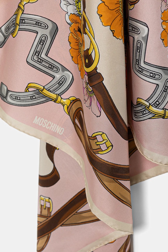 Hodvábna šatka Moschino M3376.03549 ružová SS26