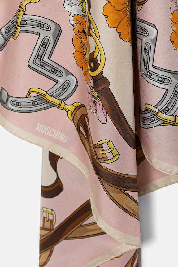 Hodvábna šatka Moschino M3376.03549 ružová SS26