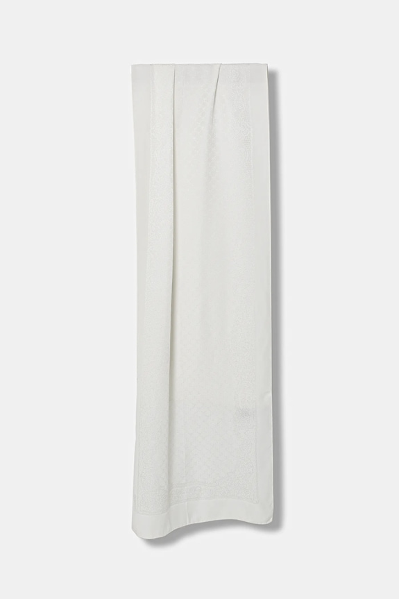 Hodvábny šál Moschino jemný vzor biela M2920.30556