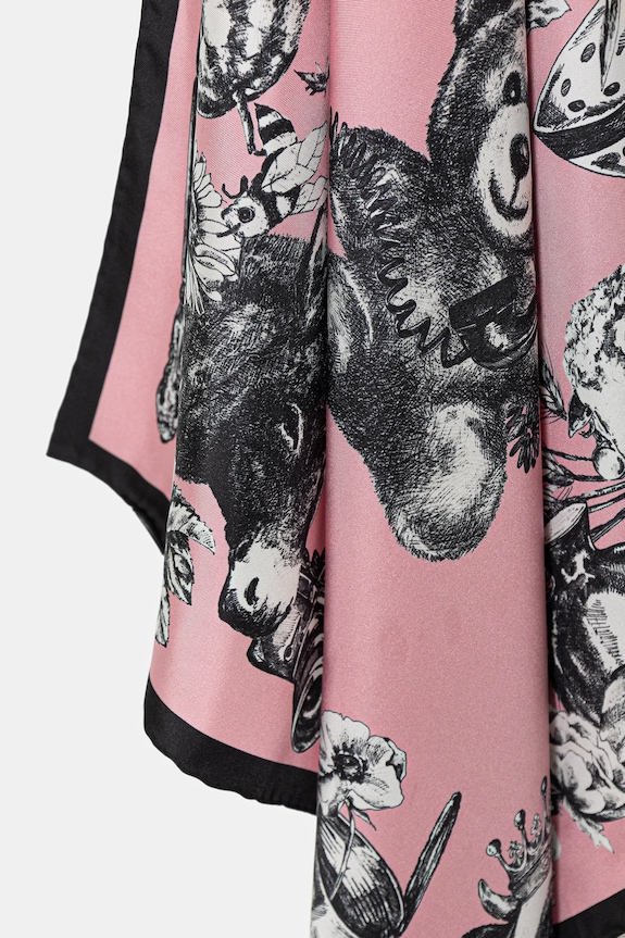 Hodvábna šatka Moschino M3380.03549 ružová SS26