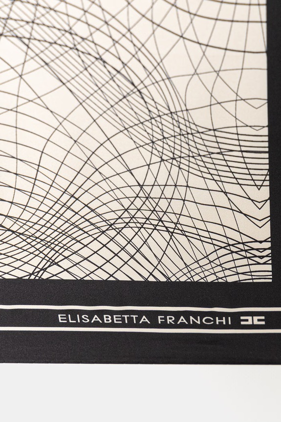 Elisabetta Franchi šatka dámska hodvábna FO17F62E2 čierna SS26