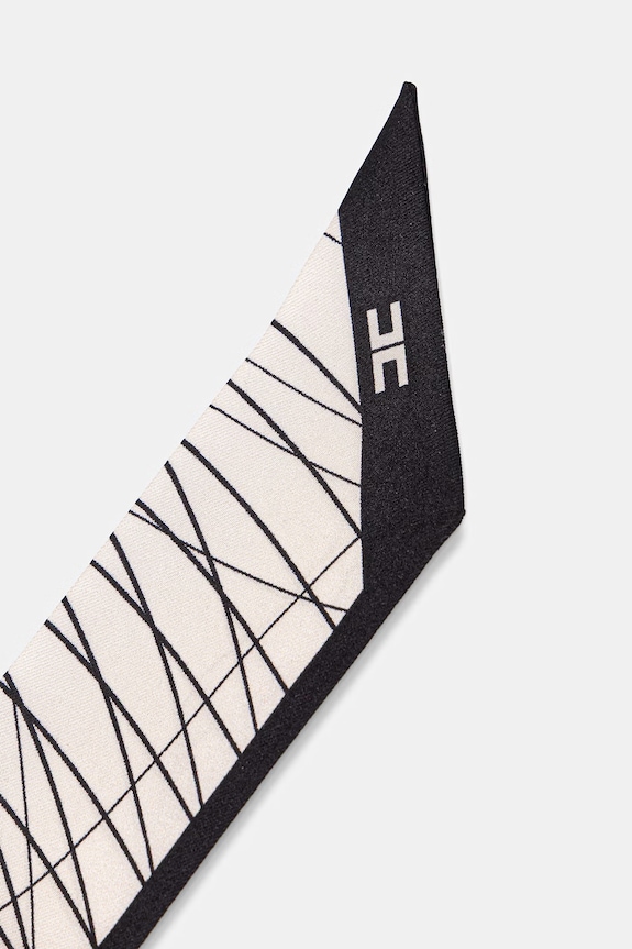 Elisabetta Franchi apaszka damska jedwabna FO18F62E2 beżowy SS26