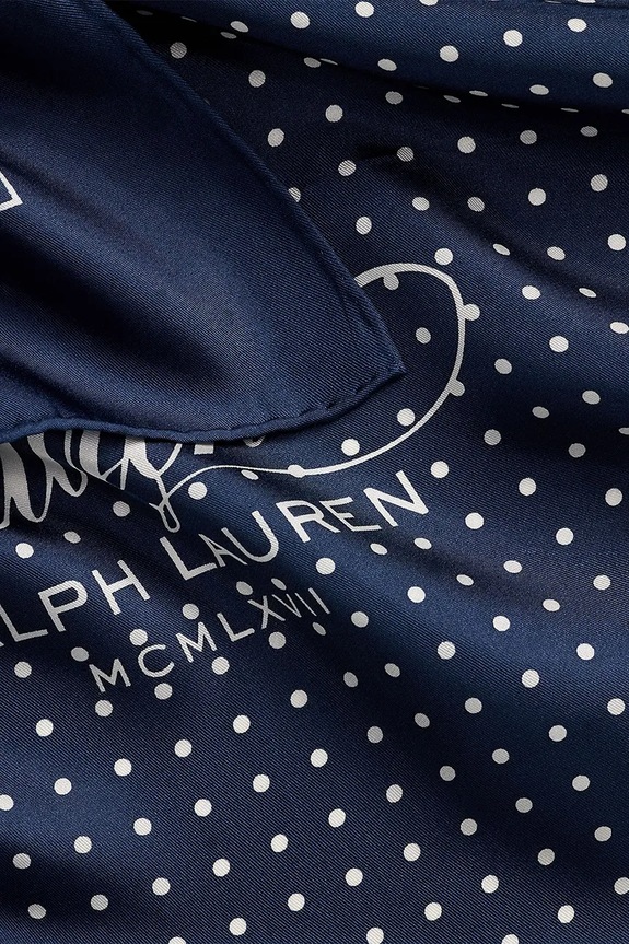Doplnky Lauren Ralph Lauren hustka dámska hodvábna 454P14477 tmavomodrá
