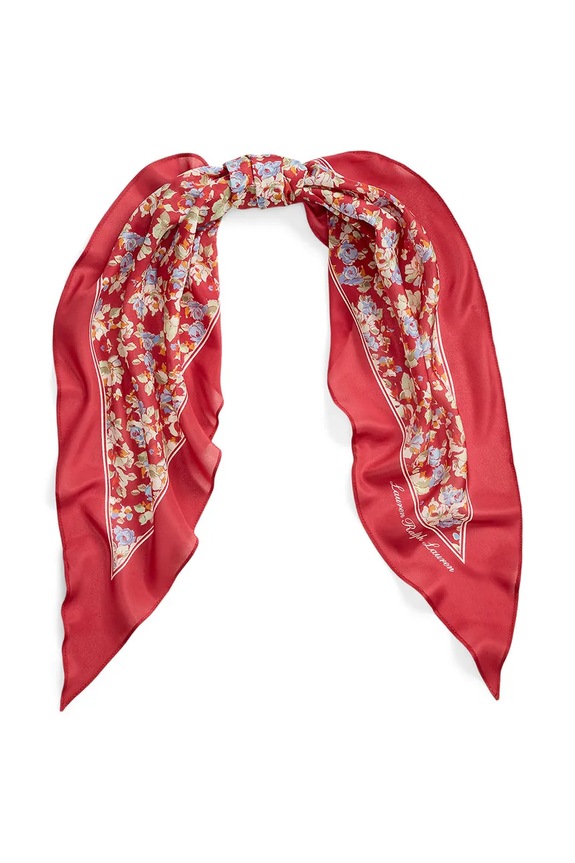 Lauren Ralph Lauren šálik dámsky hodvábny červená 454P14486
