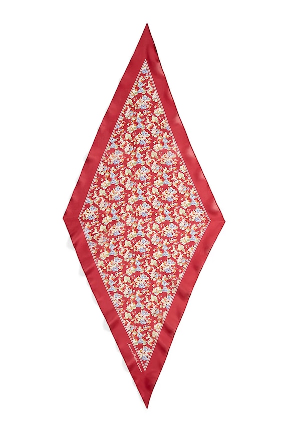 Lauren Ralph Lauren šálik dámsky hodvábny 454P14486 červená SS26