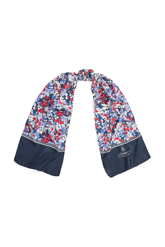 Lauren Ralph Lauren šál dámsky hodvábny tmavomodrá 454P14488
