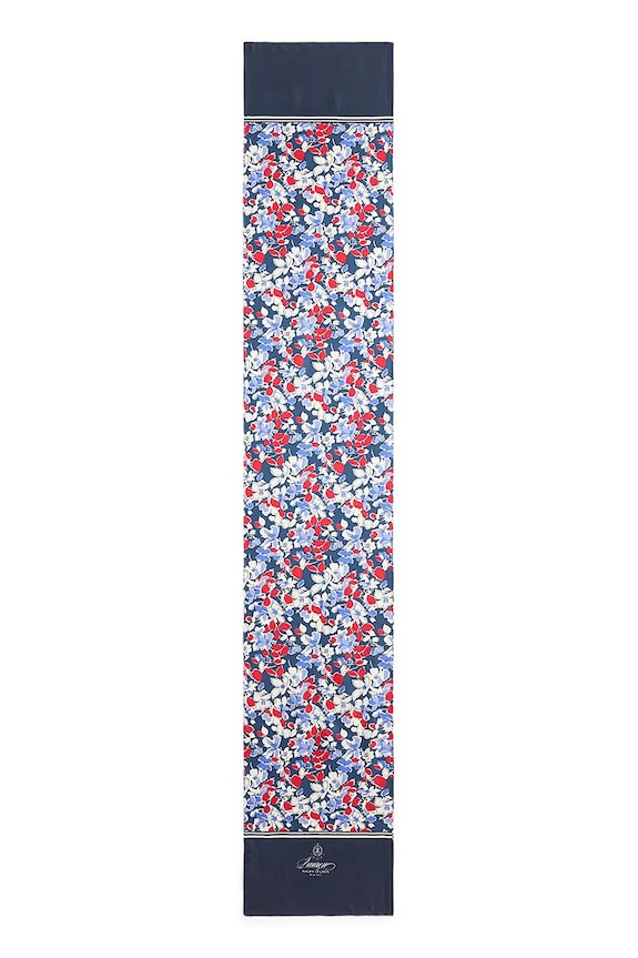 Lauren Ralph Lauren šál dámsky hodvábny 454P14488 tmavomodrá SS26
