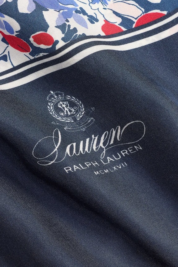 Doplnky Lauren Ralph Lauren šál dámsky hodvábny 454P14488 tmavomodrá