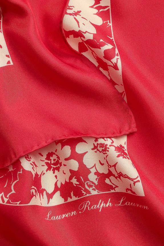 Doplnky Lauren Ralph Lauren hustka dámska hodvábna 454P14493 červená