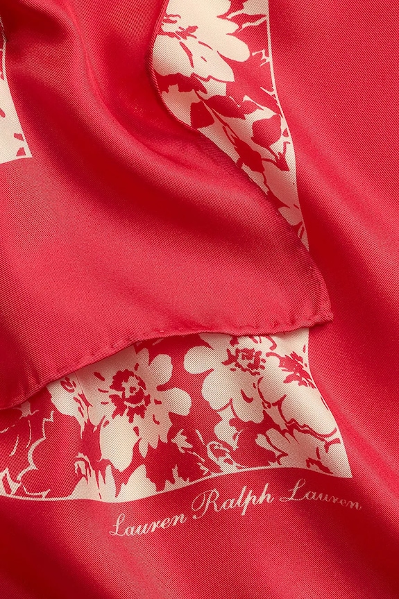 Doplnky Lauren Ralph Lauren hustka dámska hodvábna 454P14493 červená