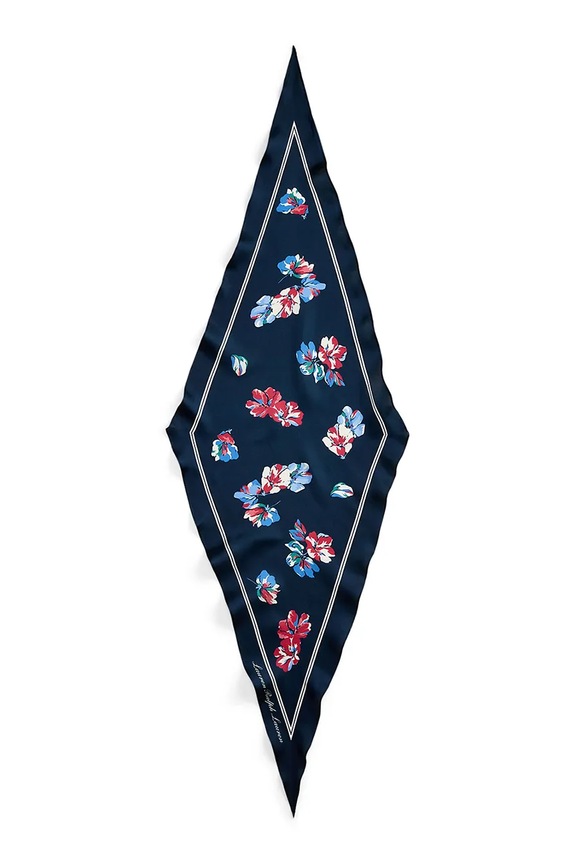 Lauren Ralph Lauren fular pentru femei, din mătase 454P14494 bleumarin SS26