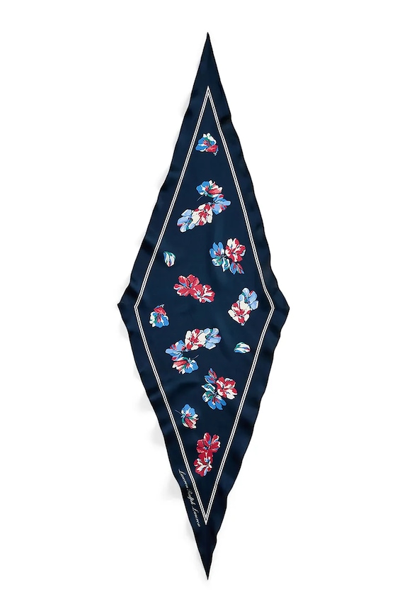 Lauren Ralph Lauren fular pentru femei, din mătase 454P14494 bleumarin SS26