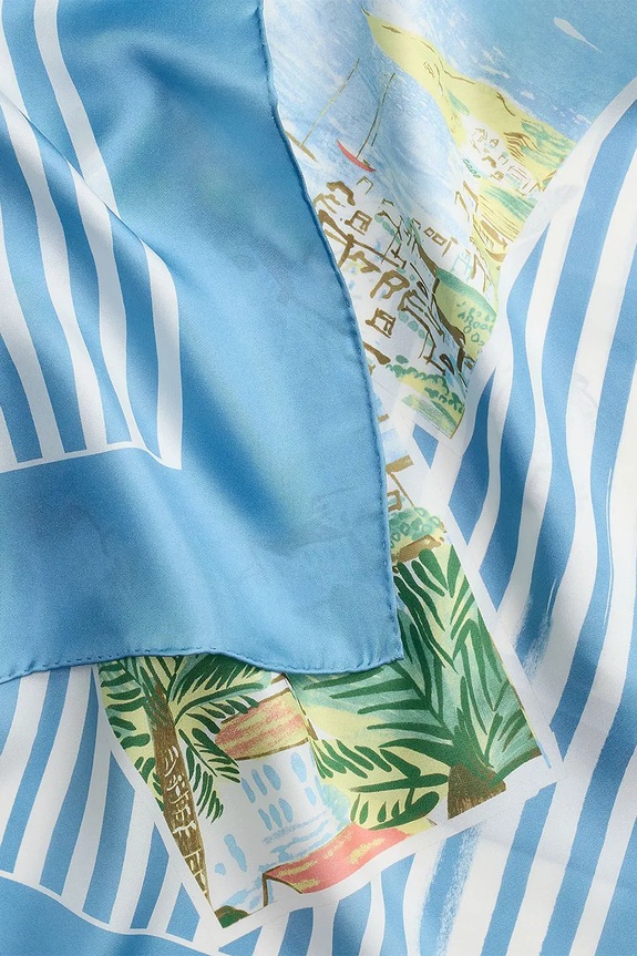 Dodaci Lauren Ralph Lauren kratki svileni šal za žene 454P14501 plava