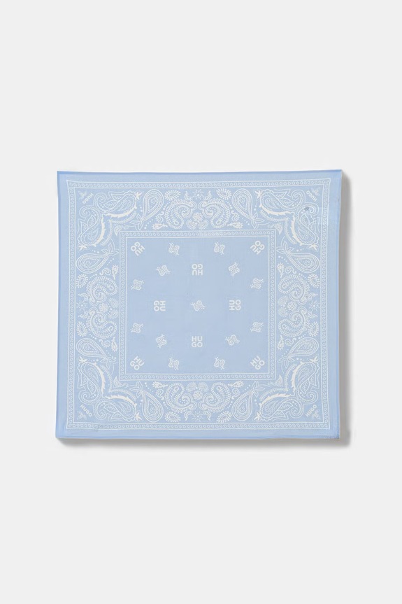 HUGO apaszka damska bawełniana 2Bandana_pack 50562378 niebieski SS26