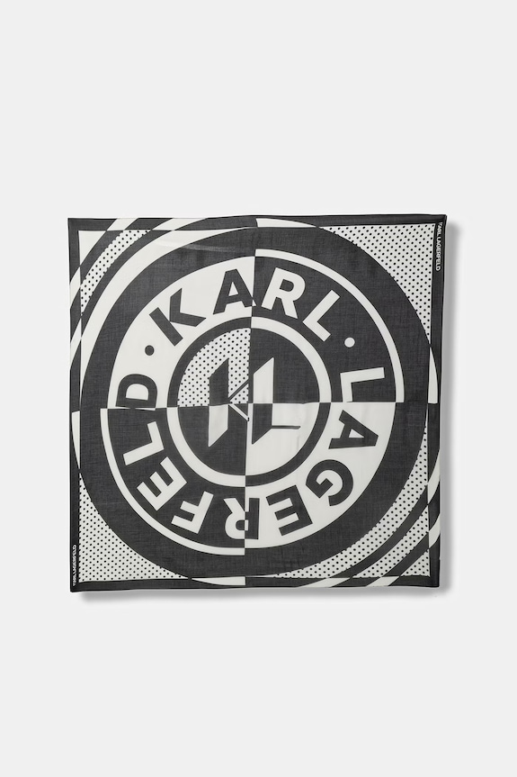 Karl Lagerfeld eșarfă pentru femei, cu amestec de mătase K/CIRCLE negru B2W33041