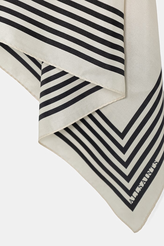 Akcesoria AllSaints apaszka damska jedwabna 29W069XE beżowy