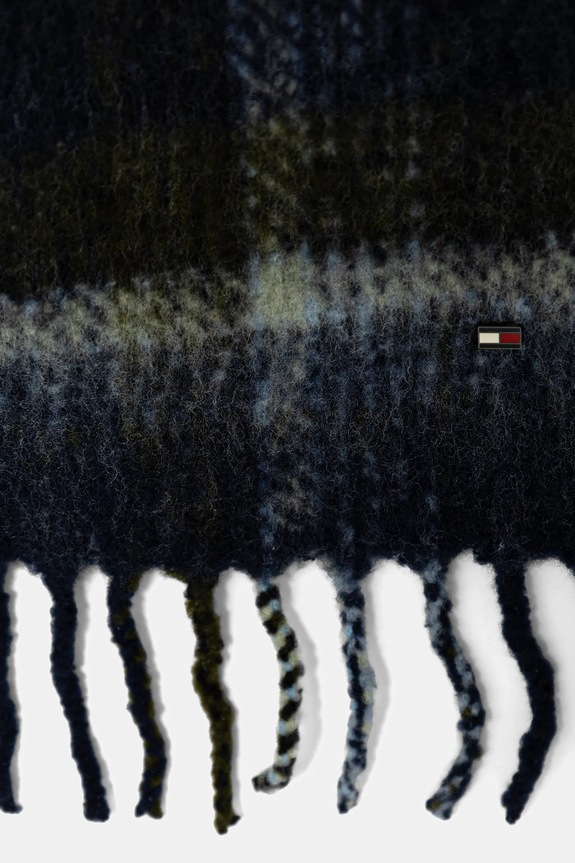 Tommy Hilfiger szalik z dodatkiem wełny AM0AM14284 granatowy SS26