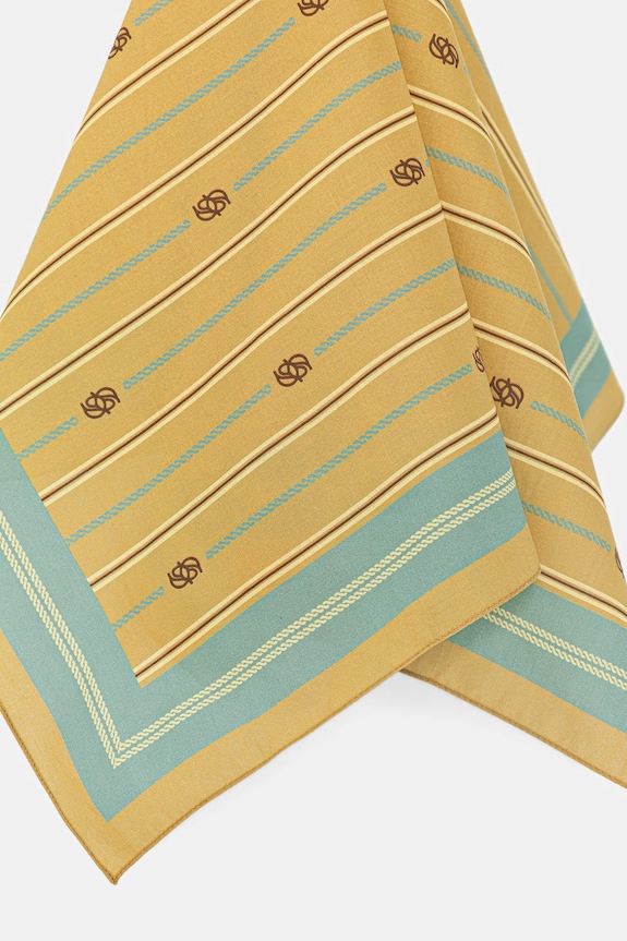 Аксессуары Drôle de Monsieur Rayure Monogramme шейный платок хлопковый для женщин K.BA021.CO128.MS жёлтый