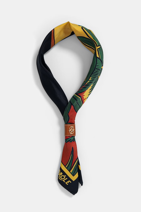 Drôle de Monsieur Foulard Tropicana malý šátek hedvábný pánský K.BA025.SE007.NY námořnická modř SS26
