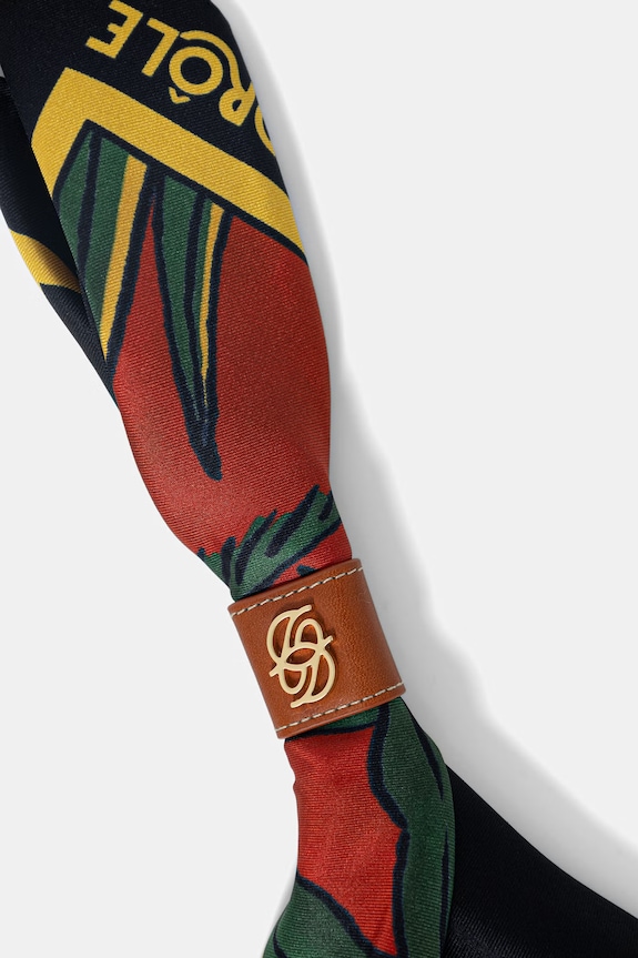Drôle de Monsieur Foulard Tropicana malý šátek hedvábný pánský námořnická modř K.BA025.SE007.NY