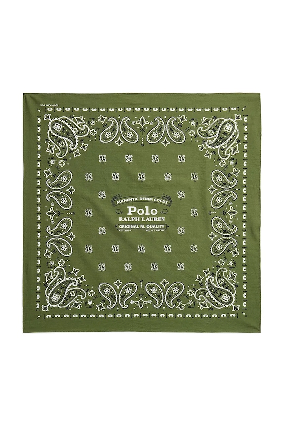 Polo Ralph Lauren šatka pánska bavlnená zelená 449959470