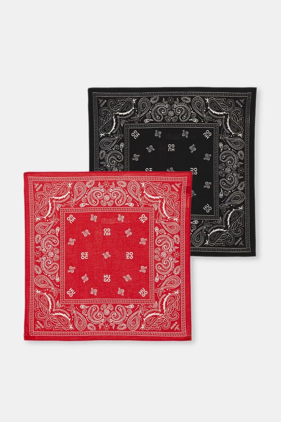 HUGO apaszka męska bawełniana 2Bandana_pack_M czarny 50561669