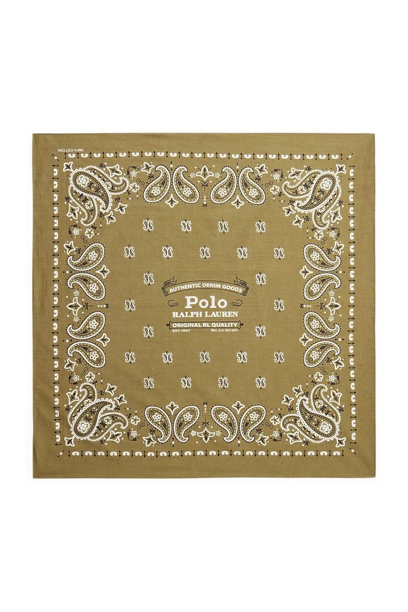 Polo Ralph Lauren COTTON-CLASSIC BANDANA шал от памук мъжки кафяв 449959470011