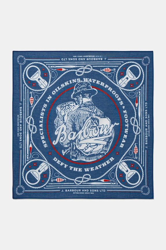 Barbour MAC0488BU95 bandana bawełniana męska niebieski MAC0488BU95