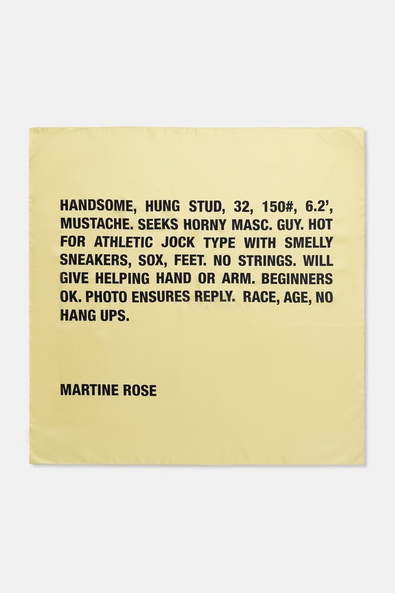 Martine Rose Classified шал от коприна жълт 1191WF08300