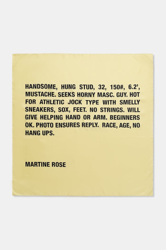 Martine Rose Classified шал от коприна жълт 1191WF08300