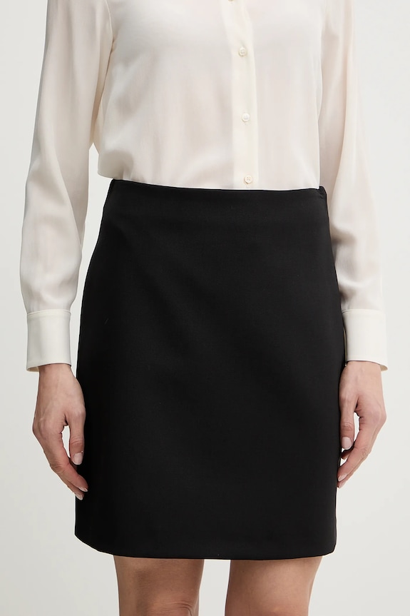 Sukňa s prímesou vlny Weekend Max Mara ARCADIA látka čierna 2615101041600
