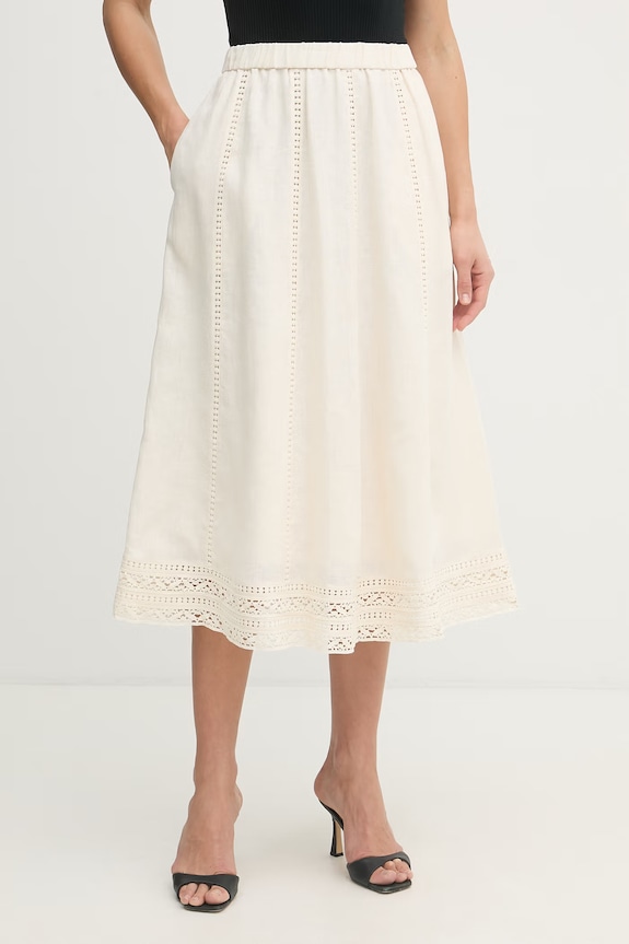 Weekend Max Mara λινή φούστα GERGO μπεζ 2615101012600
