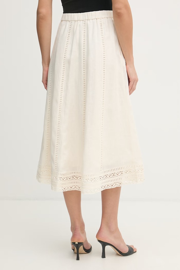 Ρούχα Weekend Max Mara λινή φούστα GERGO 2615101012600 μπεζ