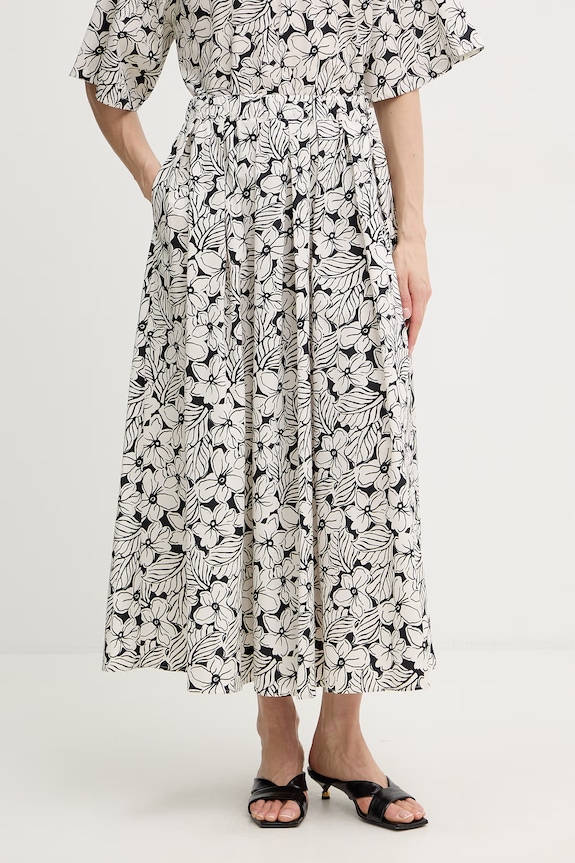 Βαμβακερή φούστα Weekend Max Mara UOMO εμπριμέ λευκό 2615101022600