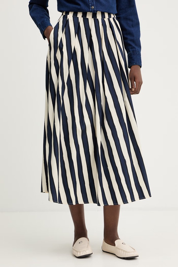 Weekend Max Mara spódnica bawełniana UOMO wzorzyste granatowy 2615101022600