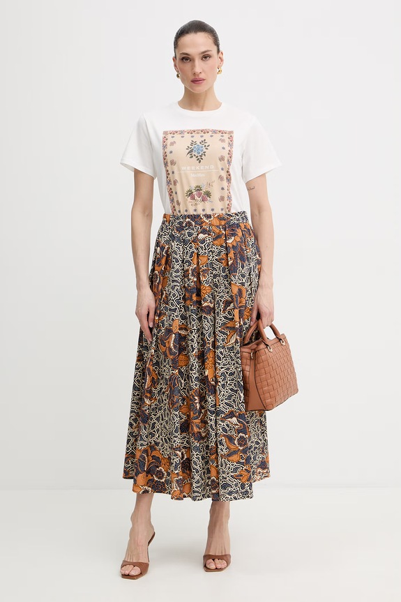 Weekend Max Mara spódnica bawełniana UOMO 2615101022600 granatowy SS26