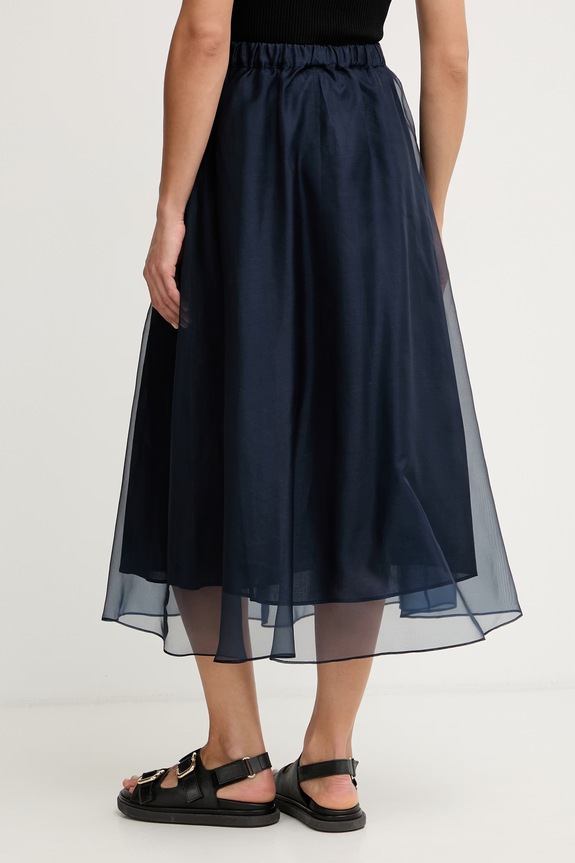 Oblečenie Weekend Max Mara sukňa hodvábna VISINO 2615101032600 tmavomodrá
