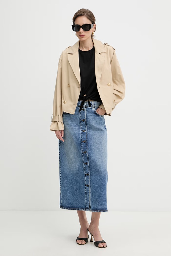 Weekend Max Mara sukňa s rozparkom rifľová ASTI 2615101062600 modrá SS26