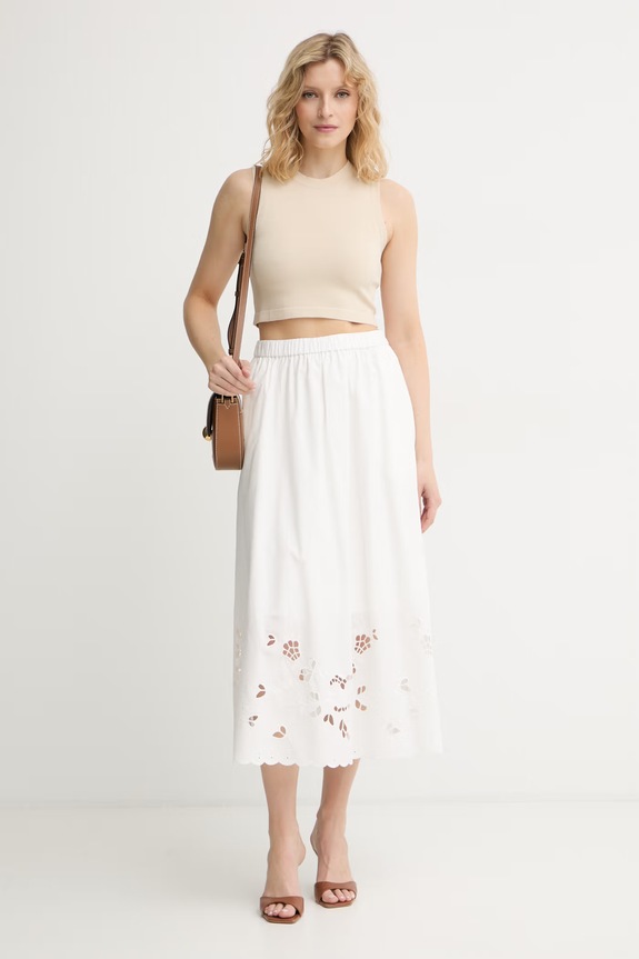 Weekend Max Mara юбка из хлопка CARAVAN 2615101082600 белый SS26