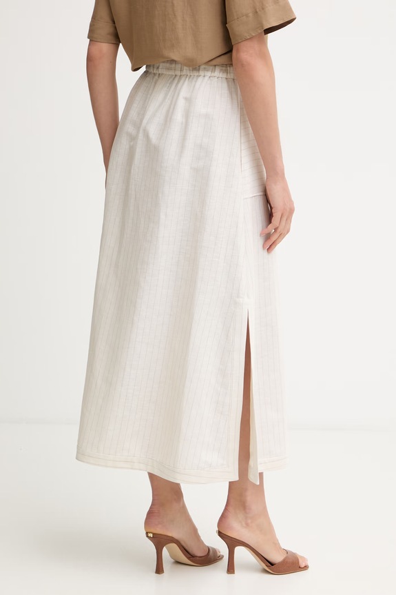 Ρούχα MM by Max Mara φούστα με λινό SUMERO 2616101018600 μπεζ