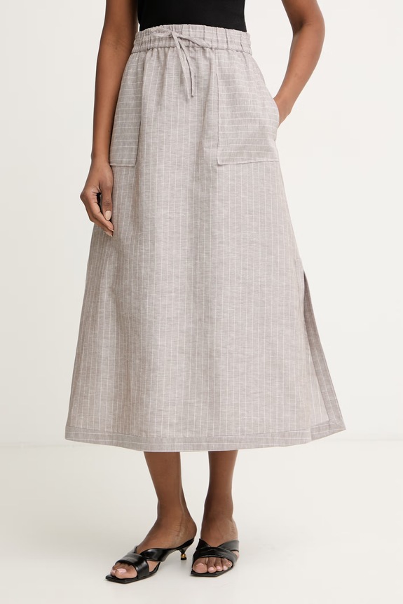 MM by Max Mara spódnica z lnem SUMERO brązowy 2616101018600