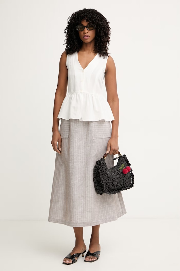 MM by Max Mara spódnica z lnem SUMERO 2616101018600 brązowy SS26