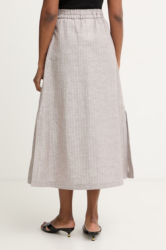 Odzież MM by Max Mara spódnica z lnem SUMERO 2616101018600 brązowy
