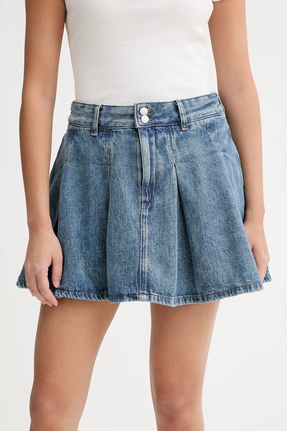Tommy Jeans pamut szoknya farmer kék DW0DW21992