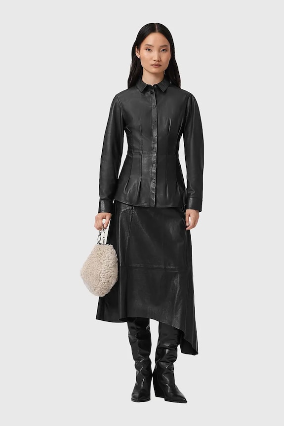 AllSaints fustă de piele W073RD