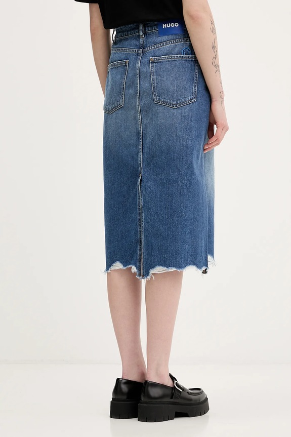 Odzież Hugo Blue spódnica jeansowa Gadele_B 50553062 niebieski