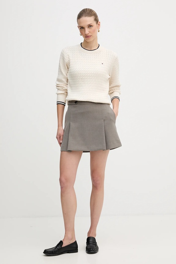 Tommy Hilfiger spódnica WW0WW47788 brązowy SS26