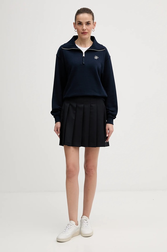 Φούστα με προσθήκη μαλλιού Tommy Hilfiger WW0WW49393 σκούρο μπλε SS26